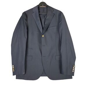 Eleventy Mens Blaze US 44R Black Wool Blend Performance Sport Coat Made in Italy